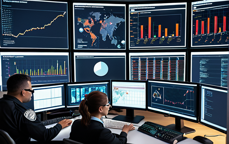 **
A security operations center (SOC) with multiple screens displaying real-time security alerts, dashboards with graphs and charts, and a team of professionals collaboratively analyzing data and responding to a cyber attack. Emphasize the complexity and fast-paced nature of incident detection and analysis.
**