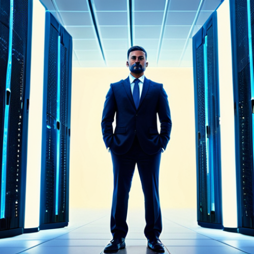 Home 7 A professional cybersecurity architect, dressed in a modest business suit, stands confidently amidst a modern, clean cloud data center. Abstract glowing digital pillars rise around them, symbolizing robust security foundations and interconnected cloud infrastructure. Subtle blue light trails represent secure data flow. The scene emphasizes strength, structure, and a forward-thinking approach to digital defense, professional photography, high quality. The subject has perfect anatomy, correct proportions, a natural pose, well-formed hands, proper finger count, and natural body proportions. This is safe for work, appropriate content, and fully clothed.