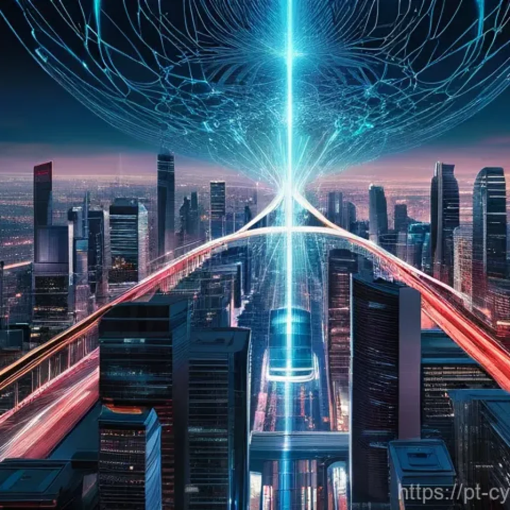 사이버 공격 대응을 위한 IT 인프라 강화 - **Prompt:** A dynamic and visually striking depiction of Artificial Intelligence as a proactive digi...