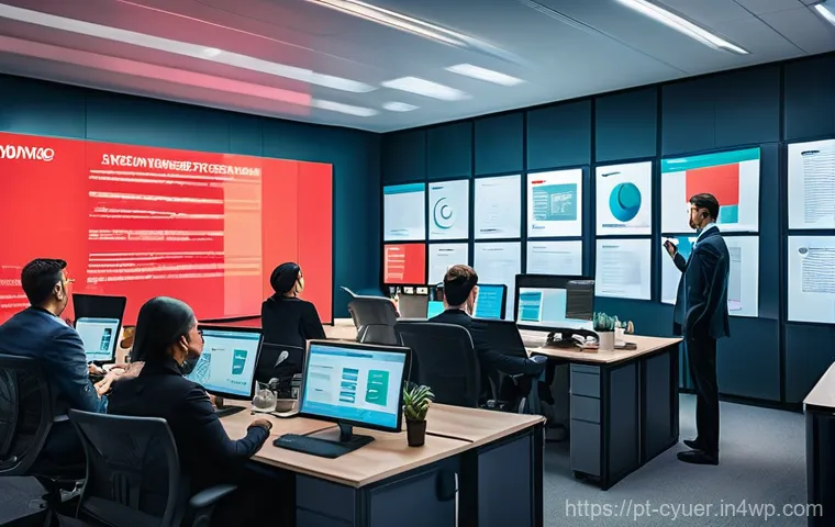 사이버 공격 대응을 위한 IT 인프라 강화 - **Prompt:** A dynamic and visually striking depiction of Artificial Intelligence as a proactive digi...