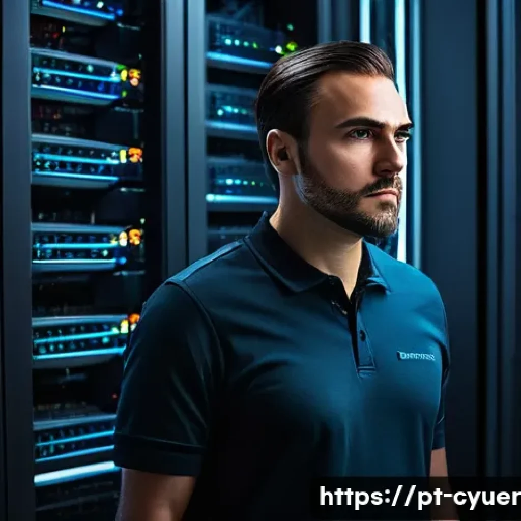 사이버 공격 대응을 위한 비상 연락망 구축 - **A focused cybersecurity expert in a modern server room, working intensely to isolate a system unde...