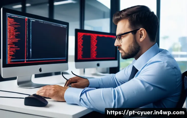 사이버 공격 대응을 위한 가이드라인 개발 - **Prompt:** A focused, determined IT professional, male, mid-30s, wearing business casual attire, is...