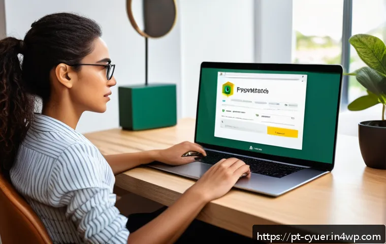 데이터 유출 방지를 위한 사이버 공격 대응 전략 - A modern home office setup with a sleek laptop displaying a complex password manager interface on sc...